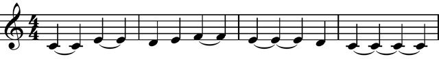 A melody using ties