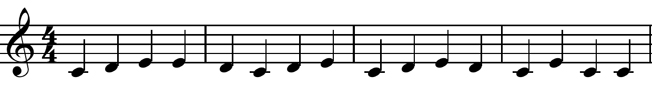 A quarter note melody