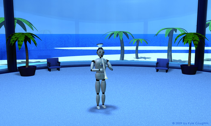 Clarobotoo Practicing at His Home Overlooking the Sea